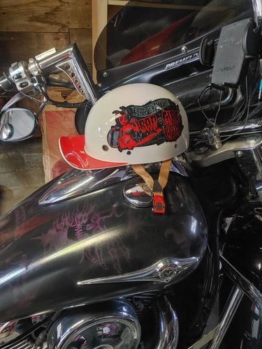 Customer photo review of Baseball Motorcycle Helmet Built-in Visor
