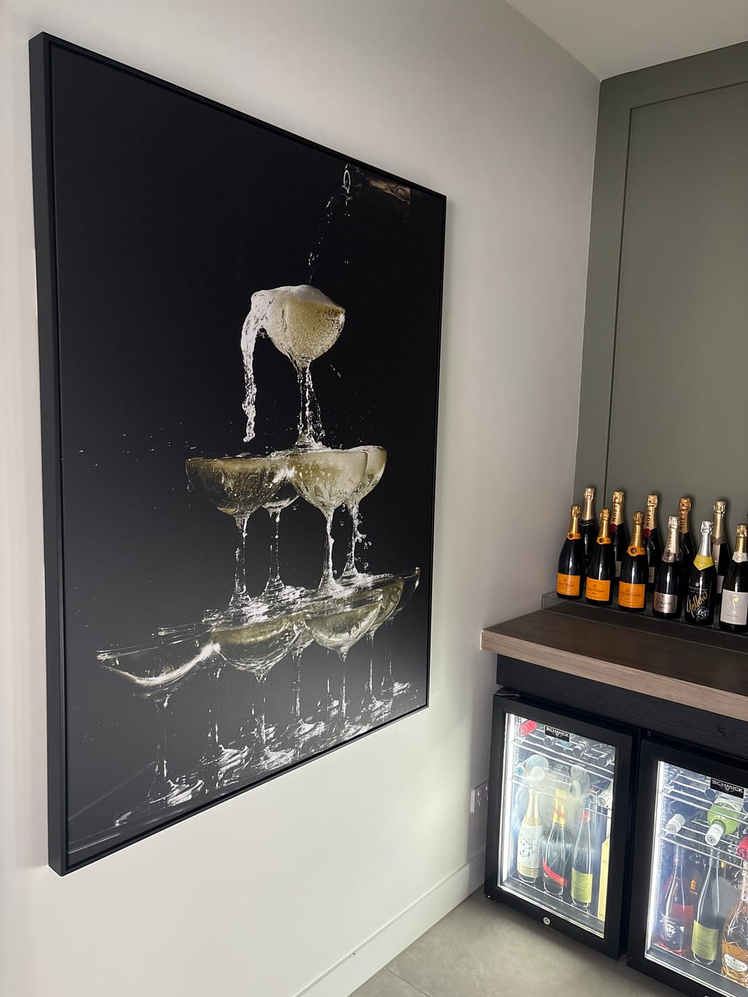 Customer photo review of Champagne Fountain | Framed Canvas Wall Art