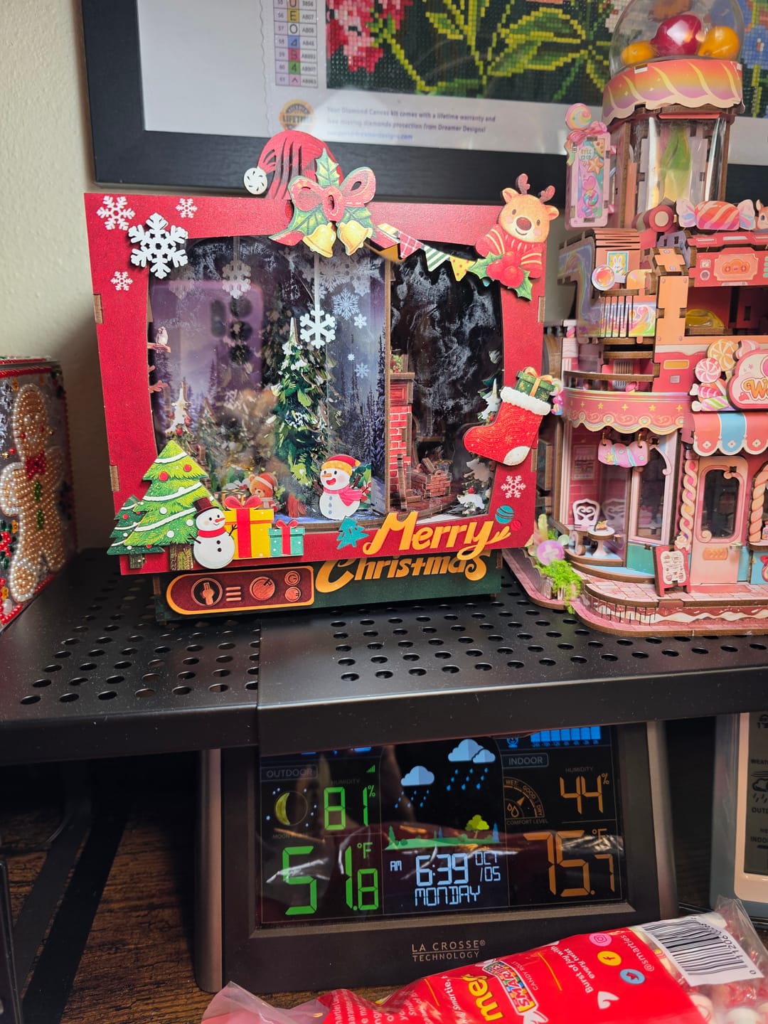 Customer photo review of Christmas Triple Scene DIY Book Nook Kit