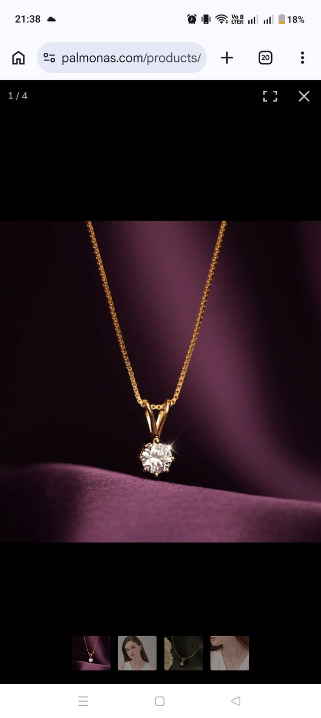 Customer photo review of Royal Solitaire 925 Sterling Silver Necklace