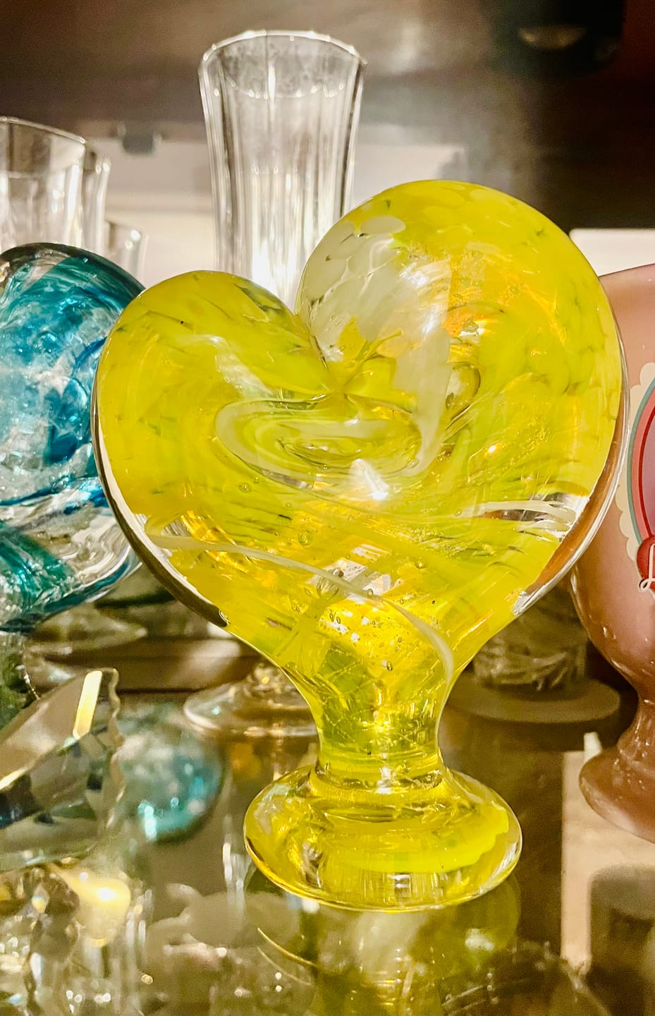 Customer photo review of Glass Heart with Cremation Ash - Standing