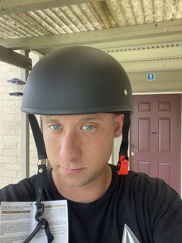 Customer photo review of Smallest Beanie Half Helmet