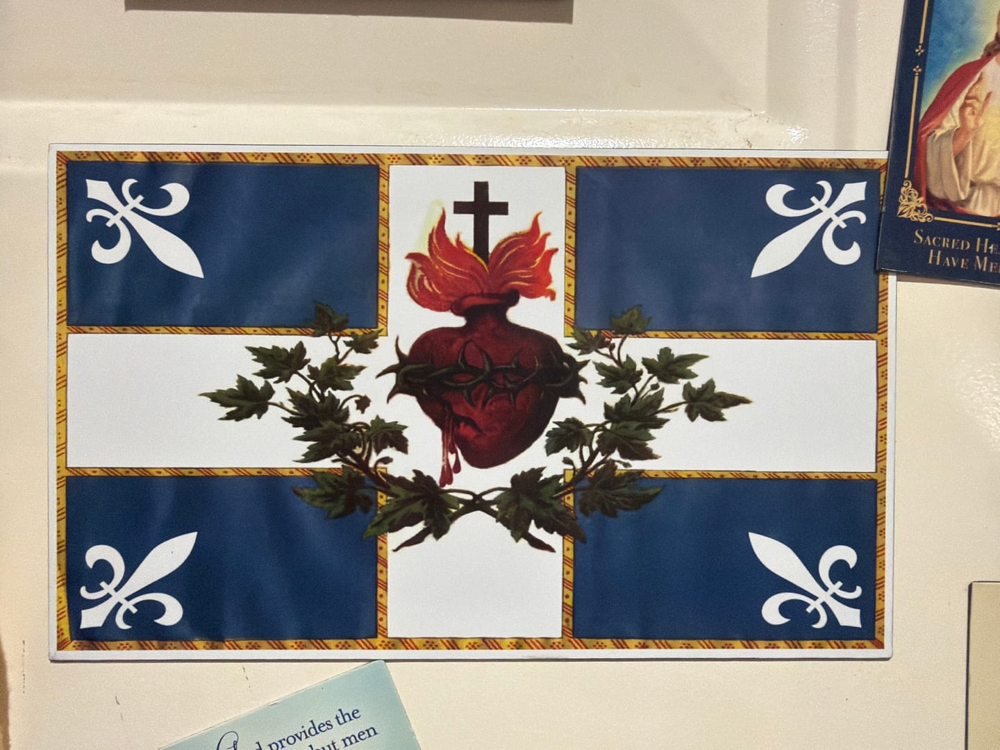Customer photo review of Bumper Magnet / Big Fridge Magnet – Sacred Heart  – 6.4x4 inches  – Sturdy Vinyl, Sticks Good