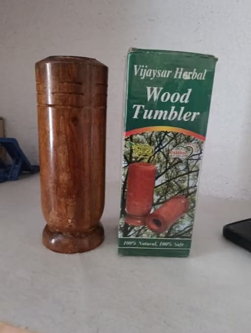 Customer photo review of Vijaysar Wooden Glass (100 ml) for Diabetes & Sugar Control for Daily Wellness