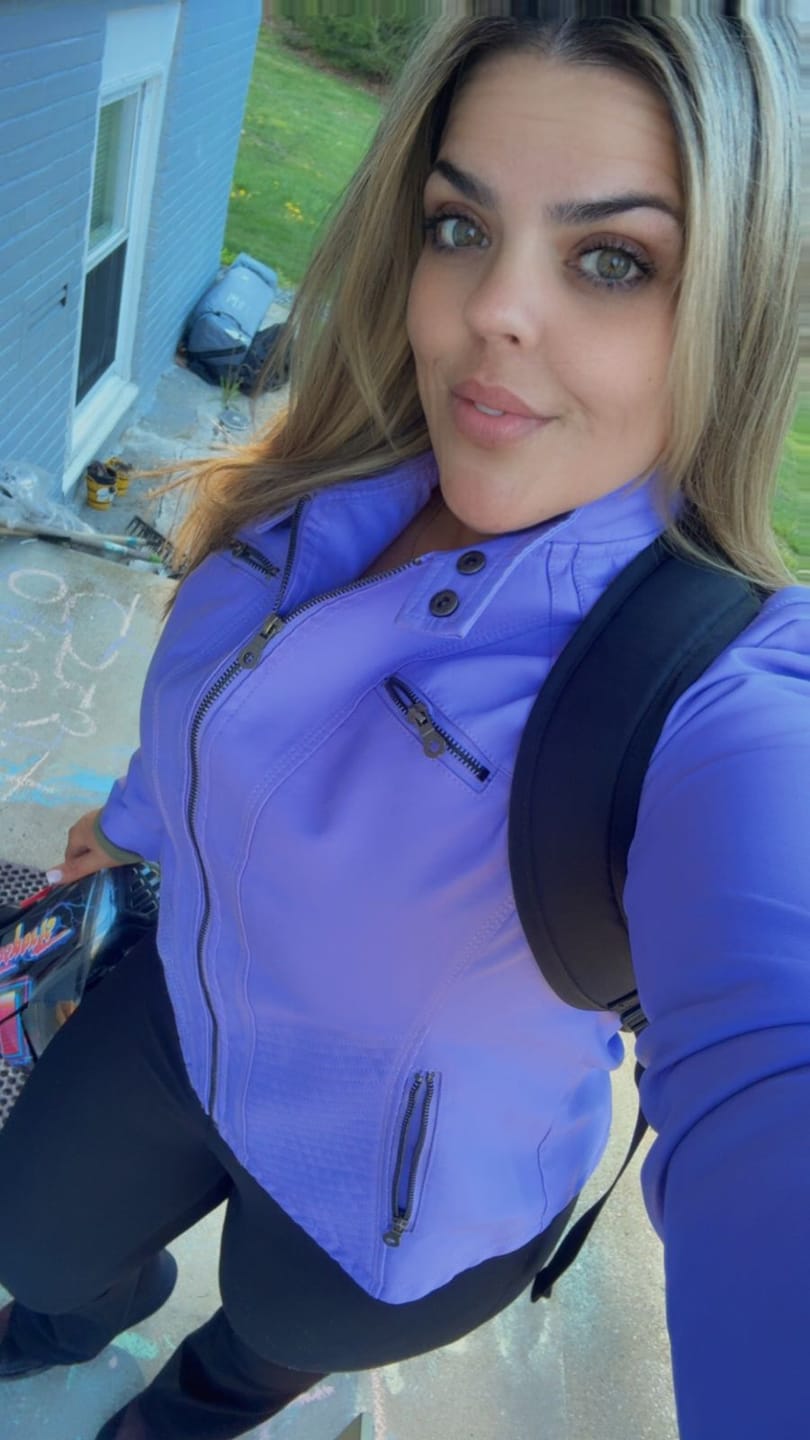 Customer photo review of Women's Motorcycle Leather Jacket