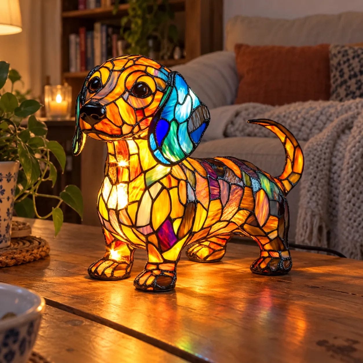 Customer photo review of Luminous dog - handmade lamp that makes hearts shine
