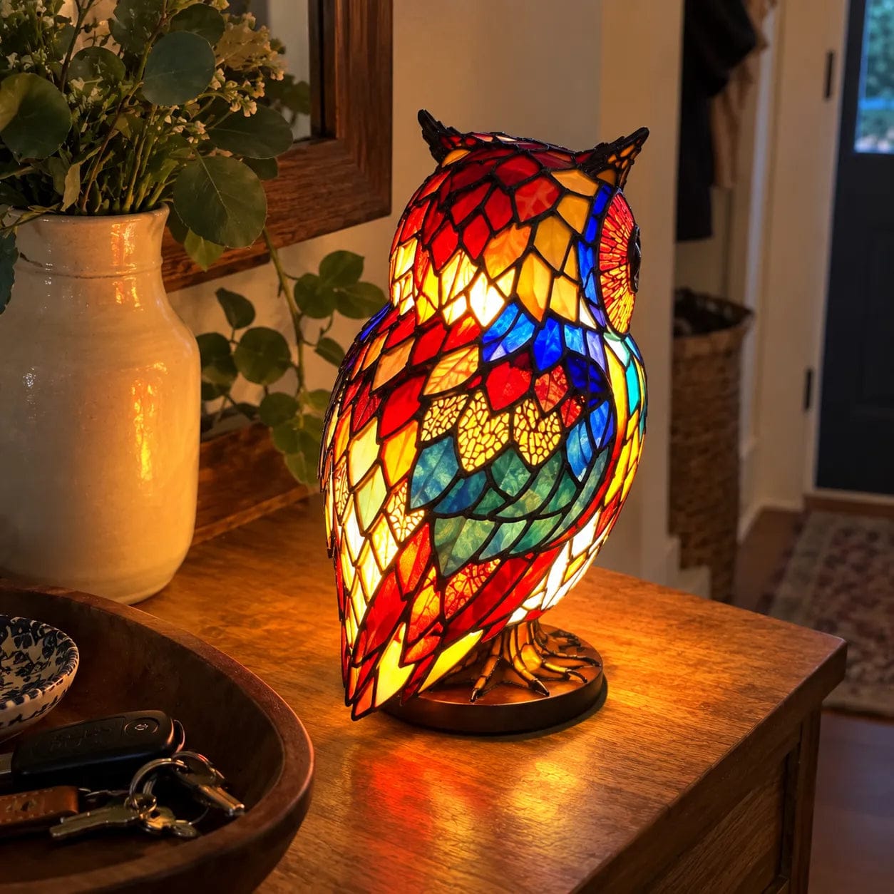 Customer photo review of Light Owl - handmade lamp that makes hearts shine