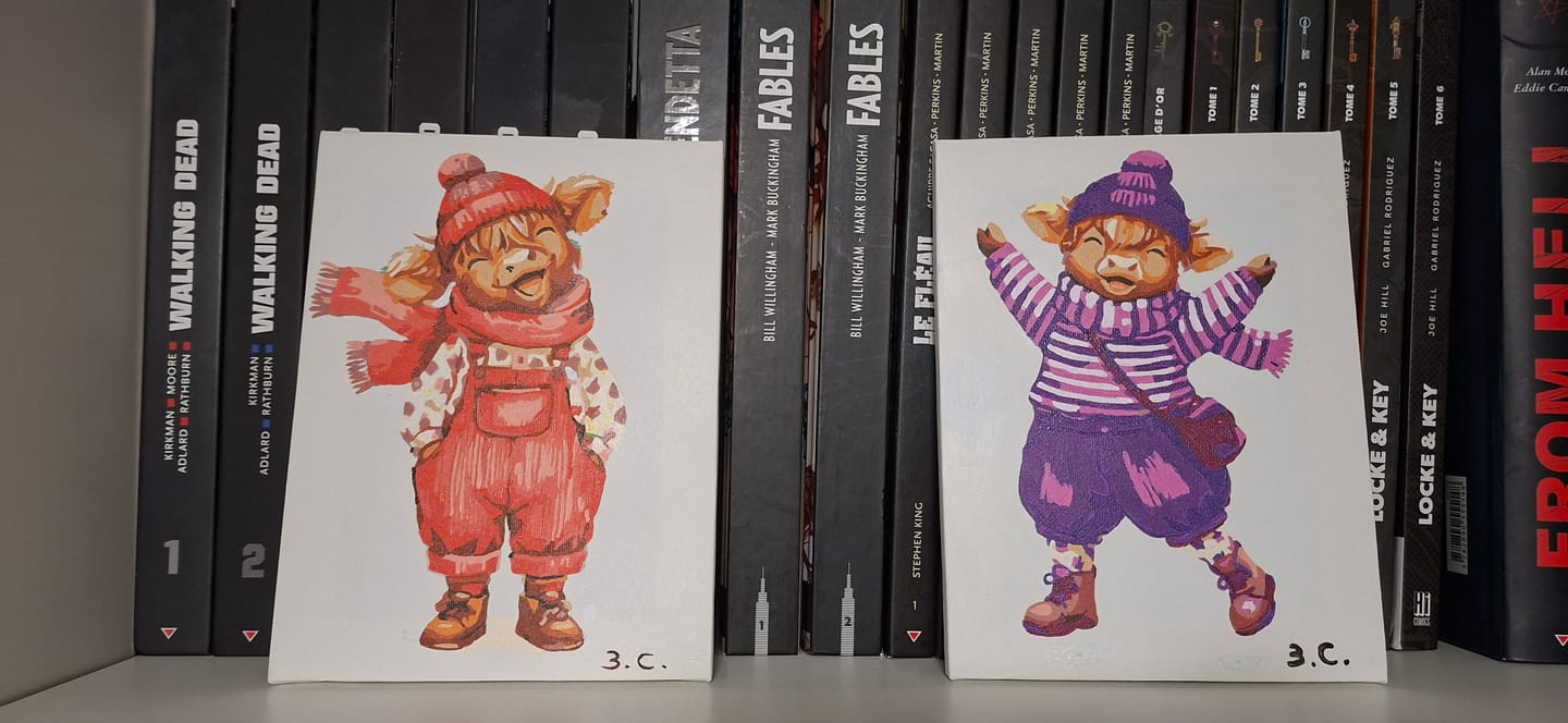 Customer photo review of Mini Peinture par numéros 15x20cm (6 pièces) - Contes Pastels de la Ferme