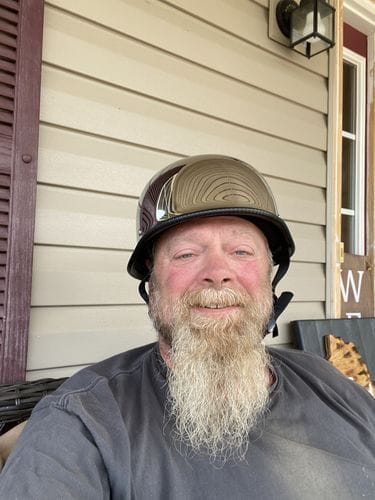 Customer photo review of German Style Mayan Half Helmet - Chrome