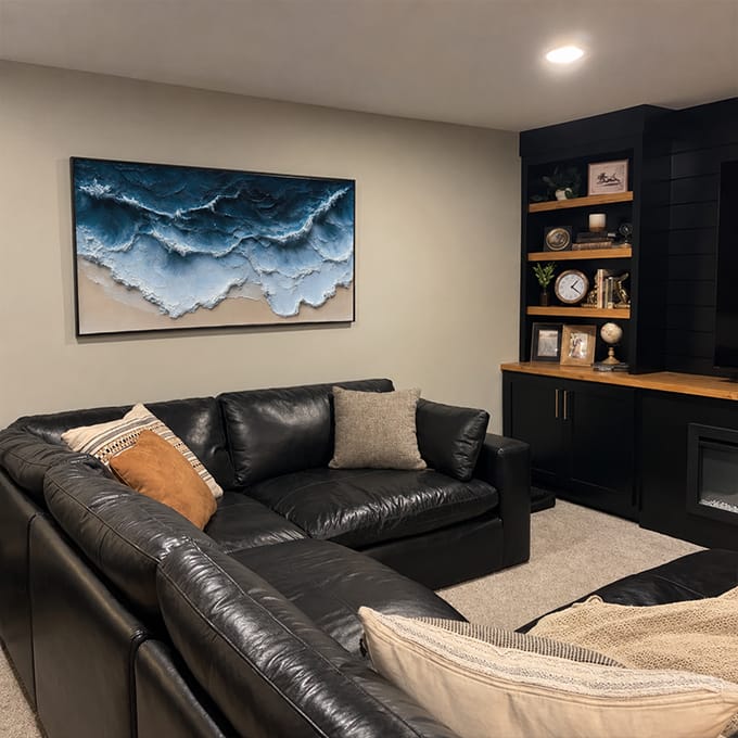 Customer photo review of Abstract Ocean And Sky Textured Wall Art #OS137