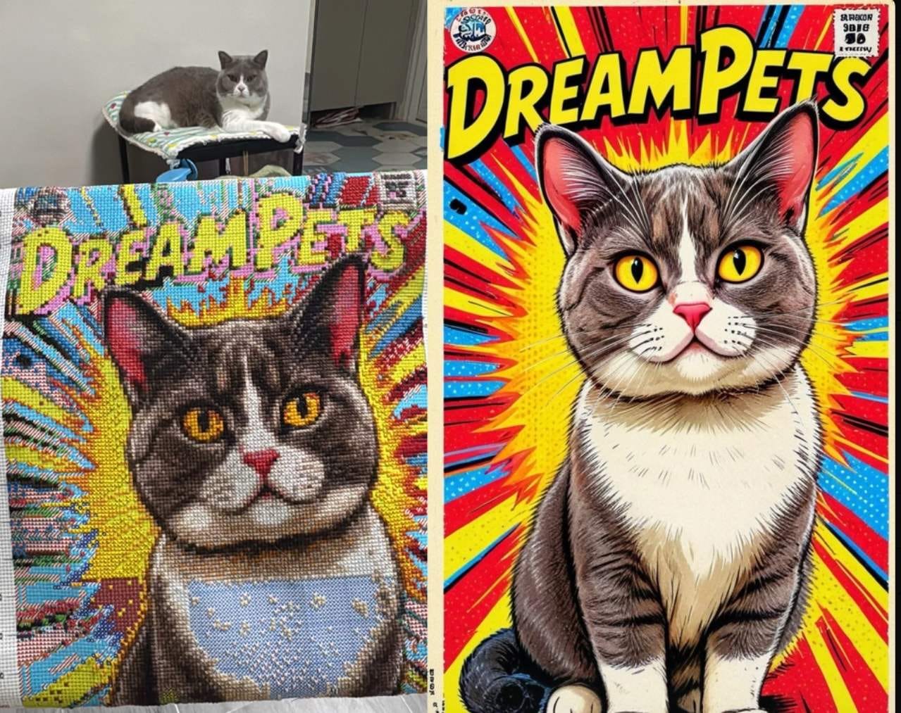 Customer photo review of Custom Cross Stitch Kit- Turn Your Photo Into Handmade Art