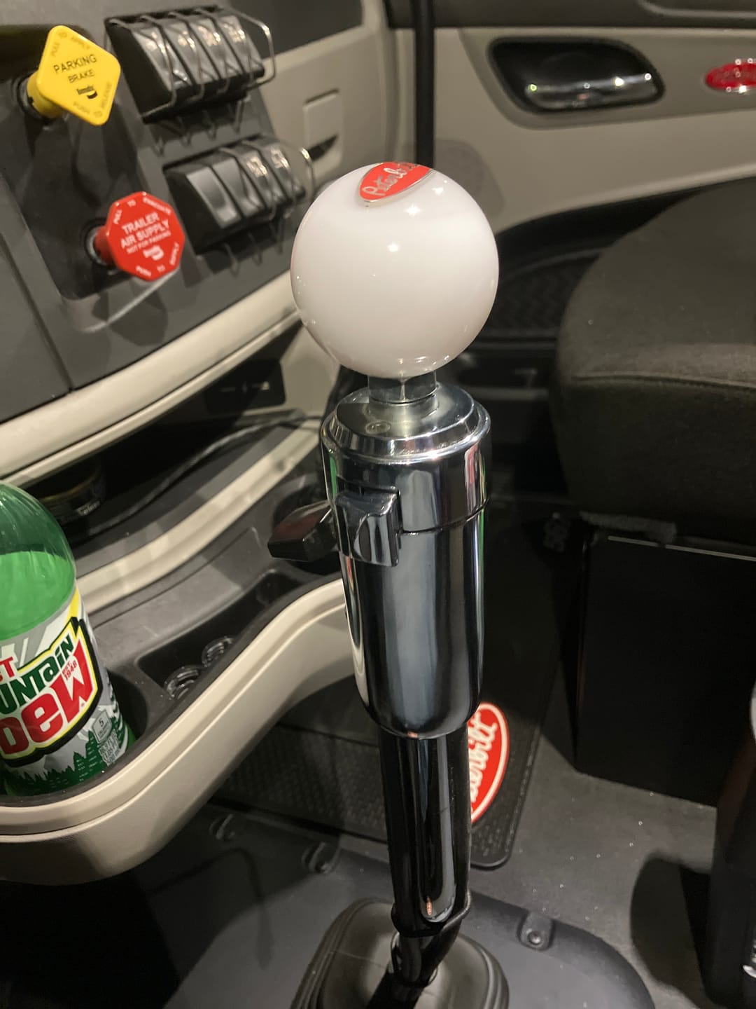 Customer photo review of Peterbilt Emblem Shift Knobs (1/2"-13 female threads) Twisted Shifterz (Choose Color)