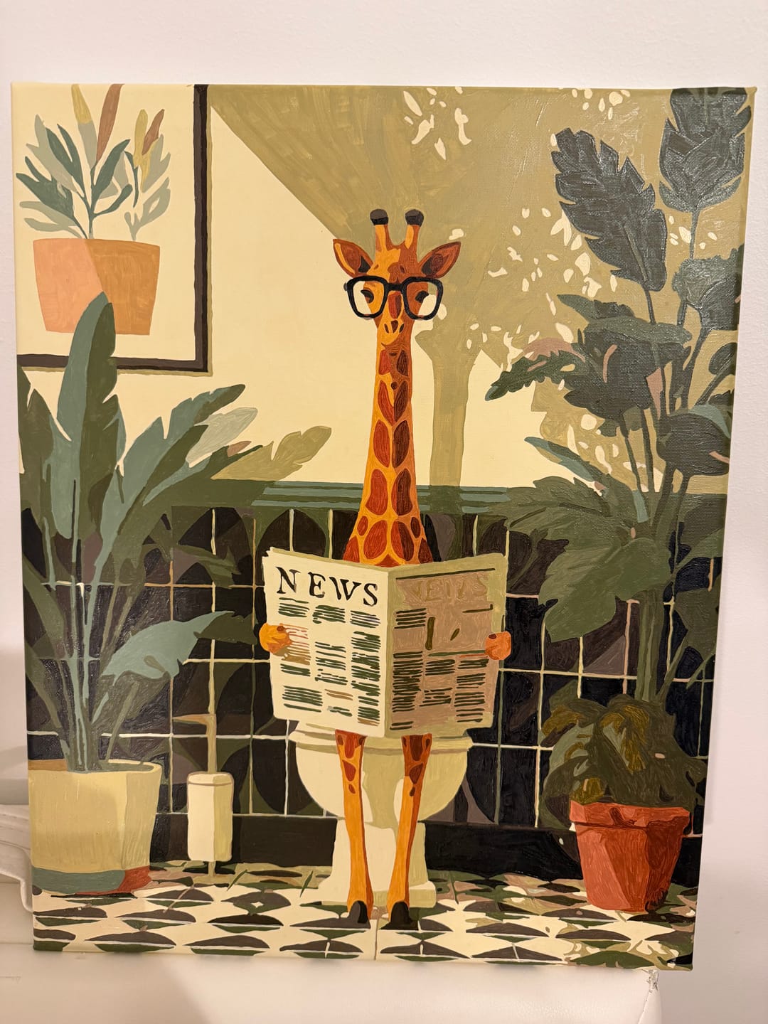 Customer photo review of Giraffe News | Paint by Number