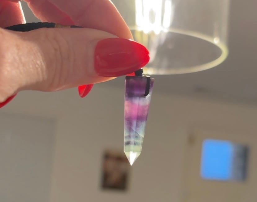 Customer photo review of Natural Fluorite Necklace