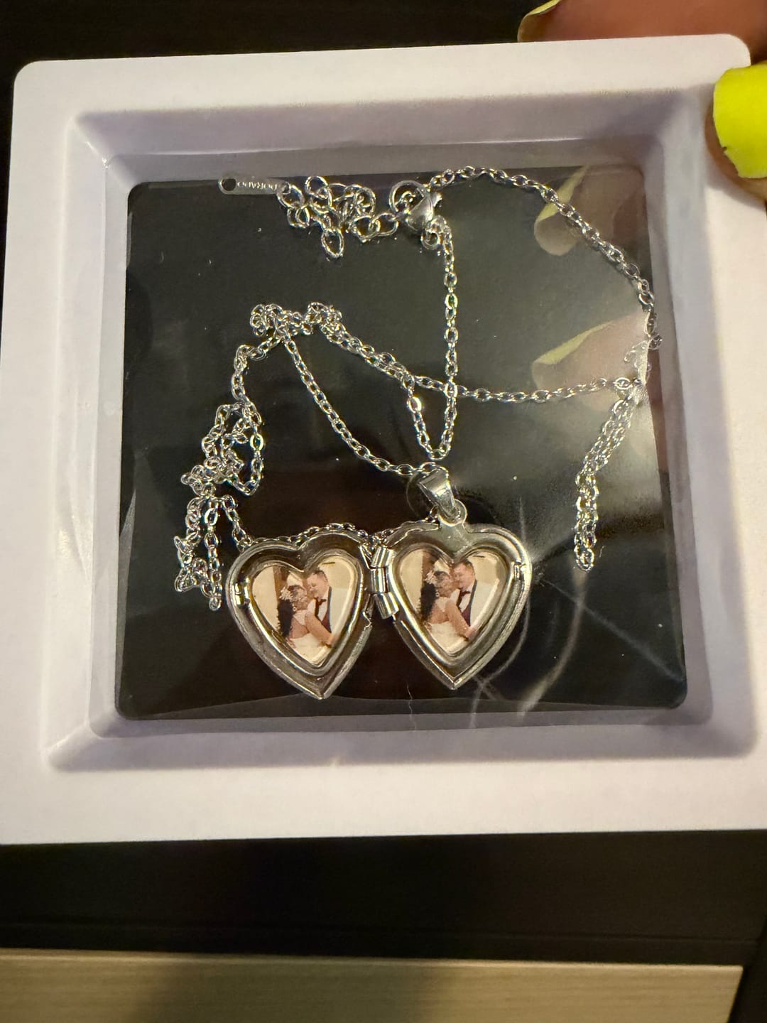 Customer photo review of Heart Locket Necklace Photo Pendant