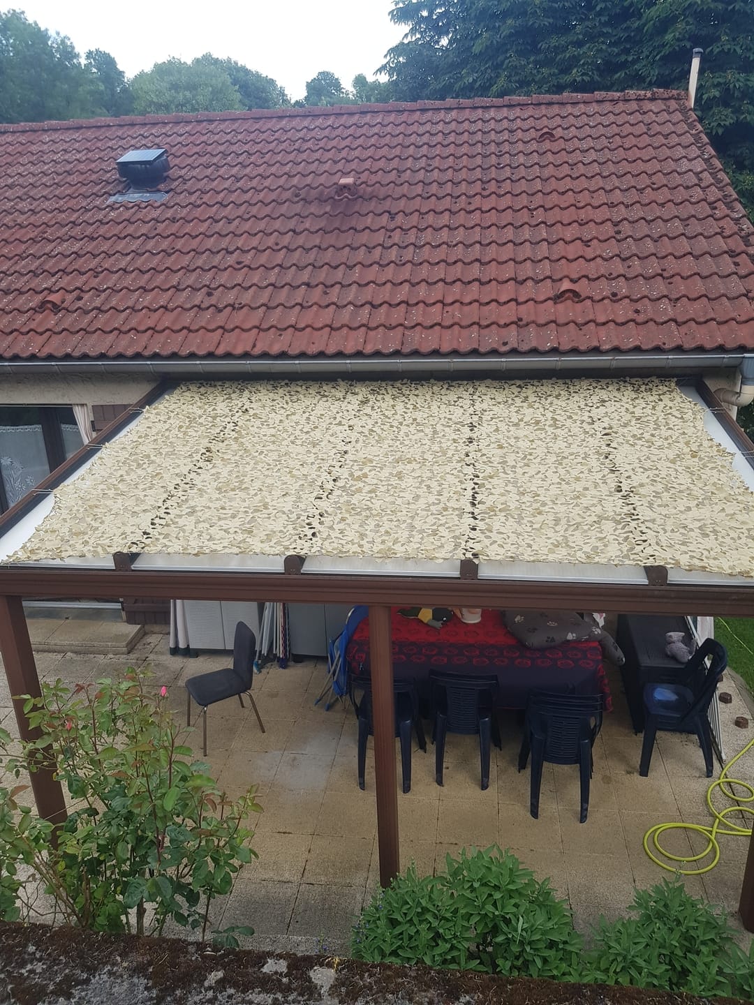 Customer photo review of Voile d'ombrage camouflage renforcée à câble acier