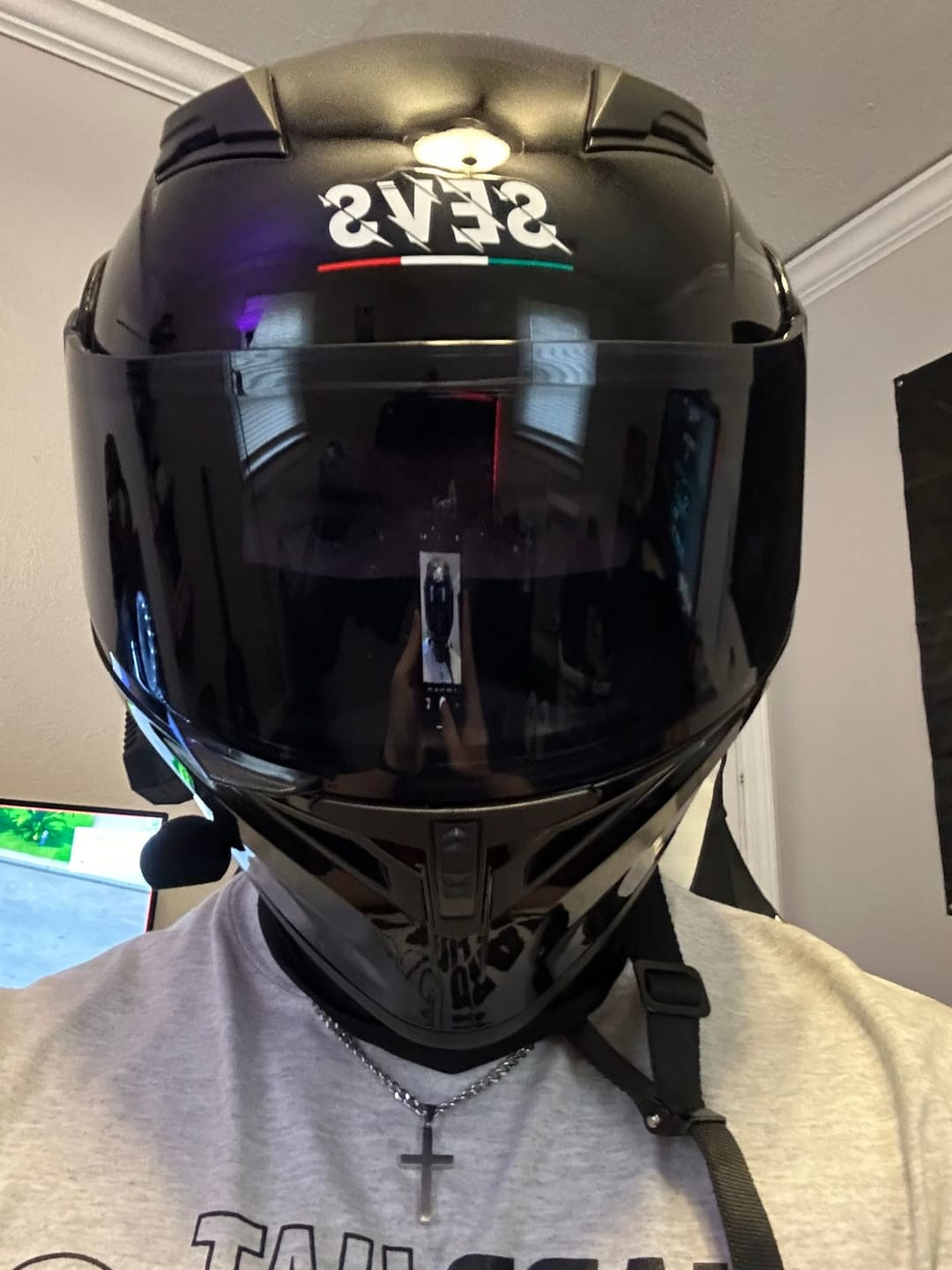Customer photo review of Visor Replacement for K1 Modular Helmet - Bluetooth Headset