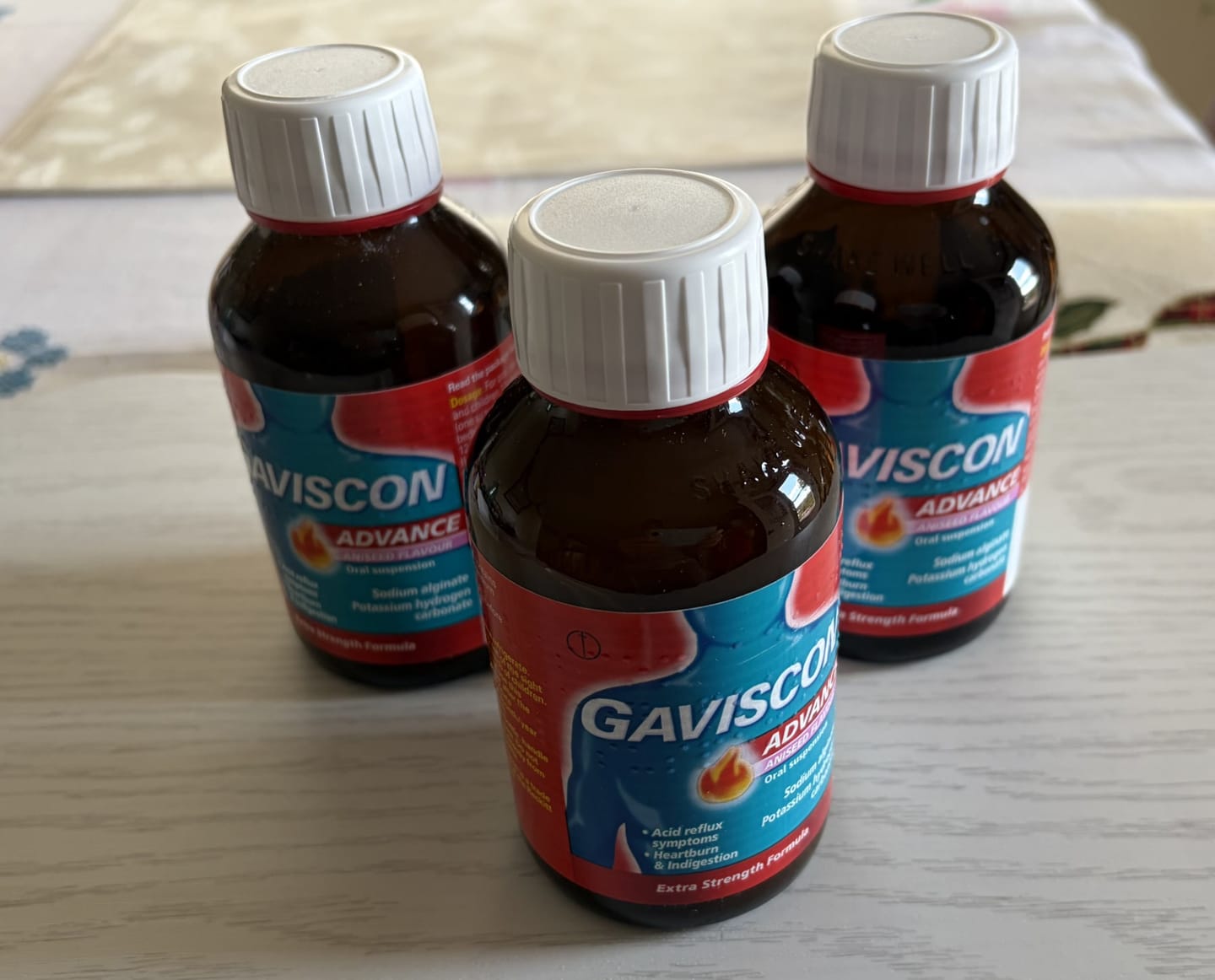 Customer photo review of Gaviscon Advance Aniseed Flavour Oral Suspension, 250ml Twin Pack