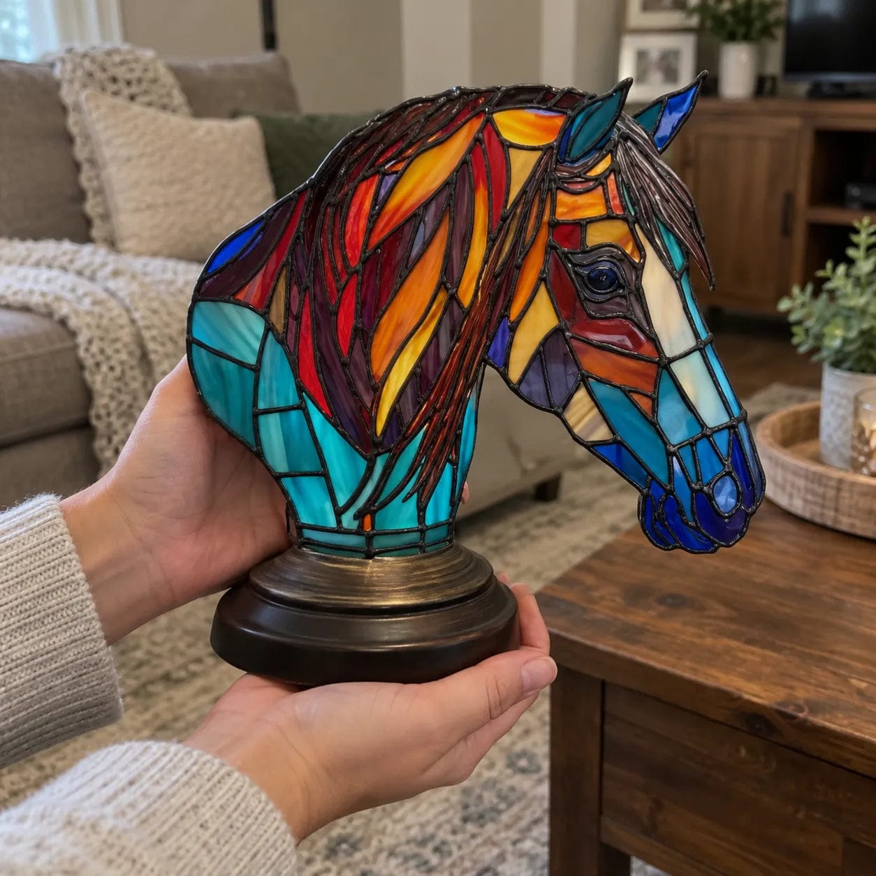 Customer photo review of Light Horse - handmade lamp that makes hearts shine