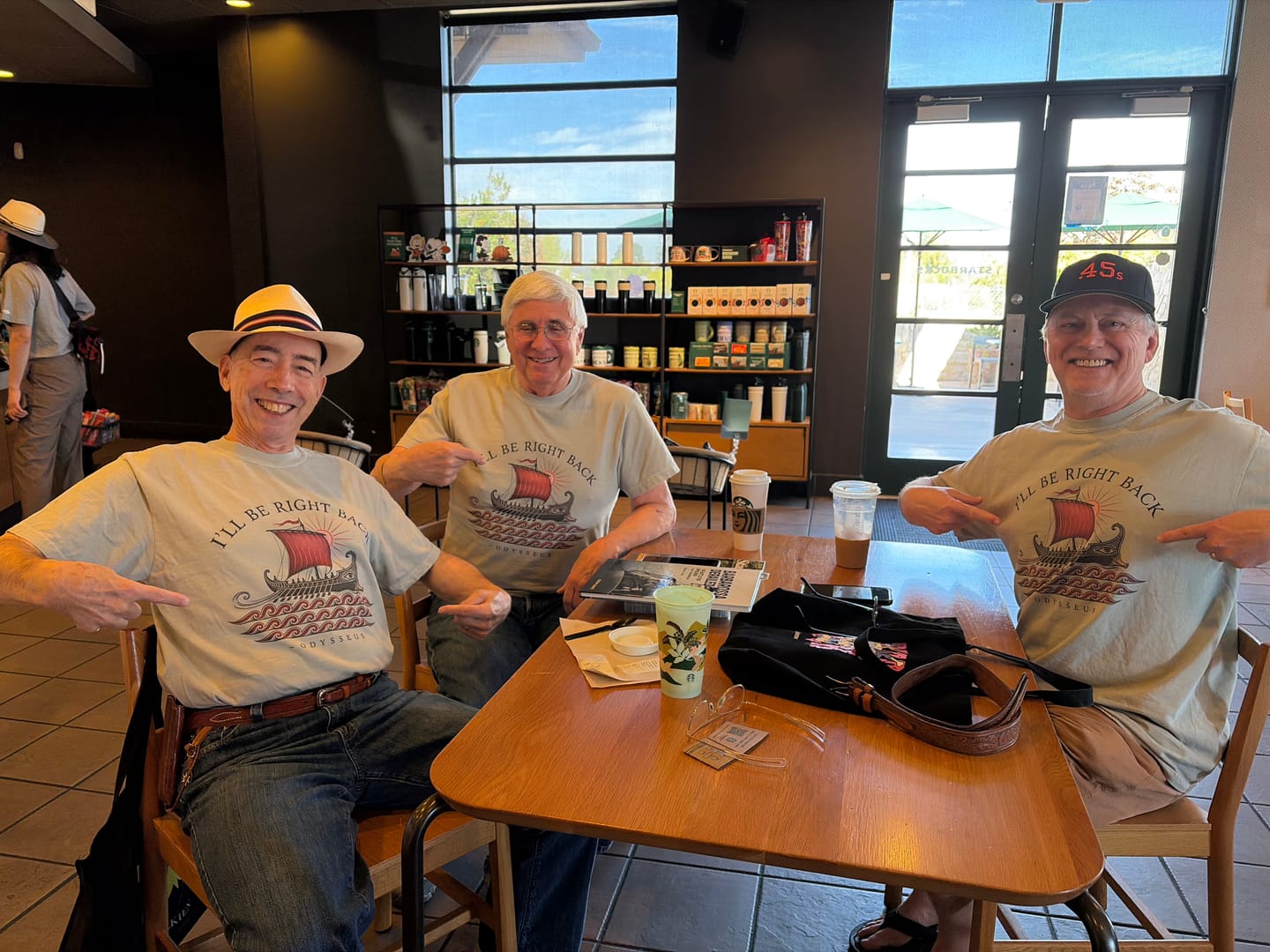 Customer photo review of Odysseus Be Right Back T-Shirt