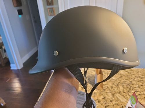Customer photo review of Smallest Polo SOA  Half Helmet - Matte Black