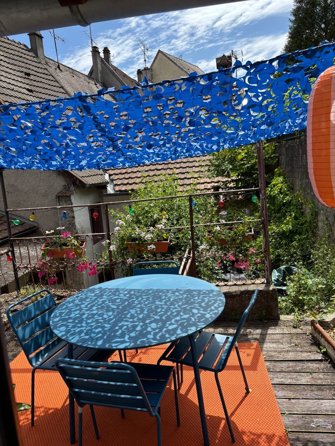 Customer photo review of Voile d'ombrage camouflage bleu