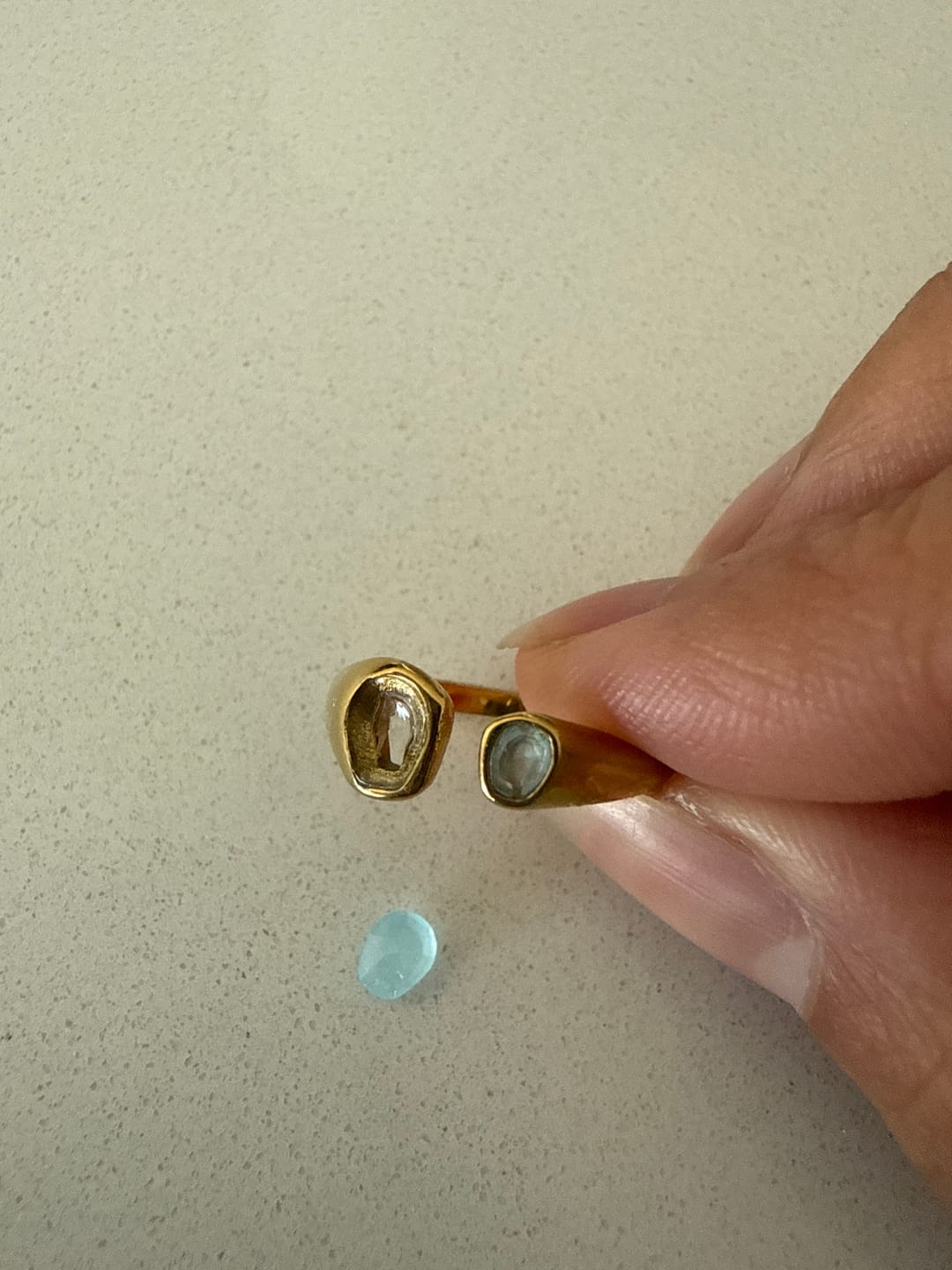 Customer photo review of Vintage Aquamarine Wrap Ring