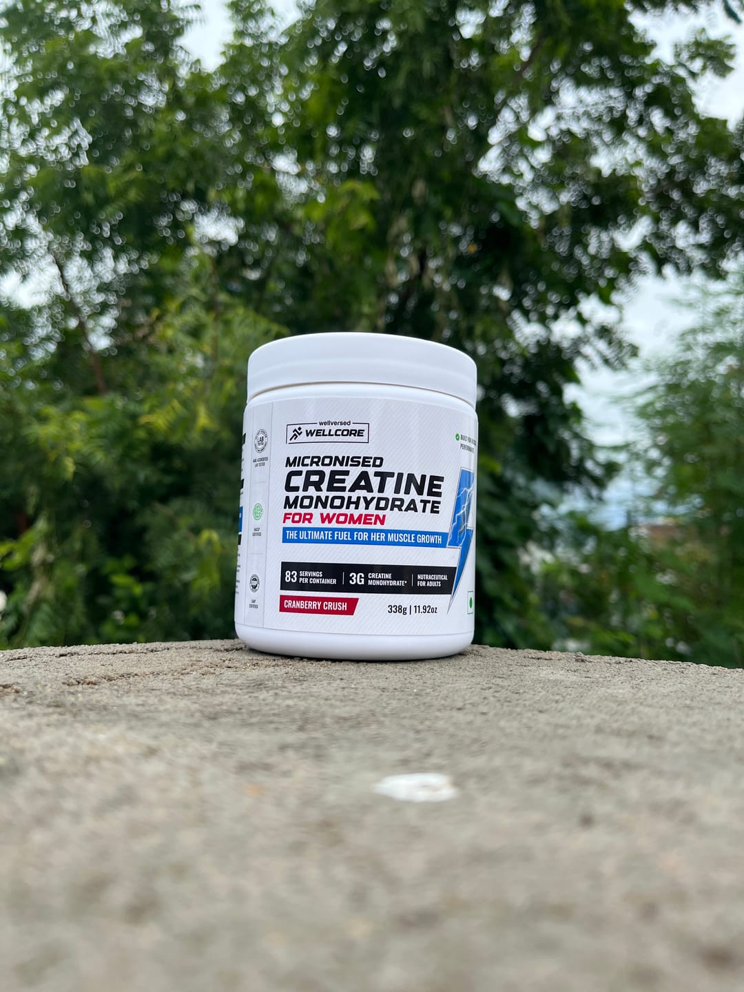 Customer photo review of Wellcore - Micronised Creatine Monohydrate For Women (338g, 83 servings) | Cranberry Crush