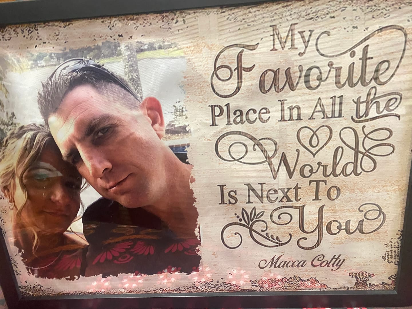 Customer photo review of Next To You Is One Of My Favorite Places To Be - Upload Image - Personalized Horizontal Poster