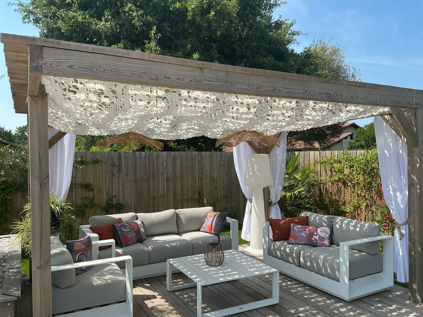 Customer photo review of Voile d'ombrage camouflage blanc
