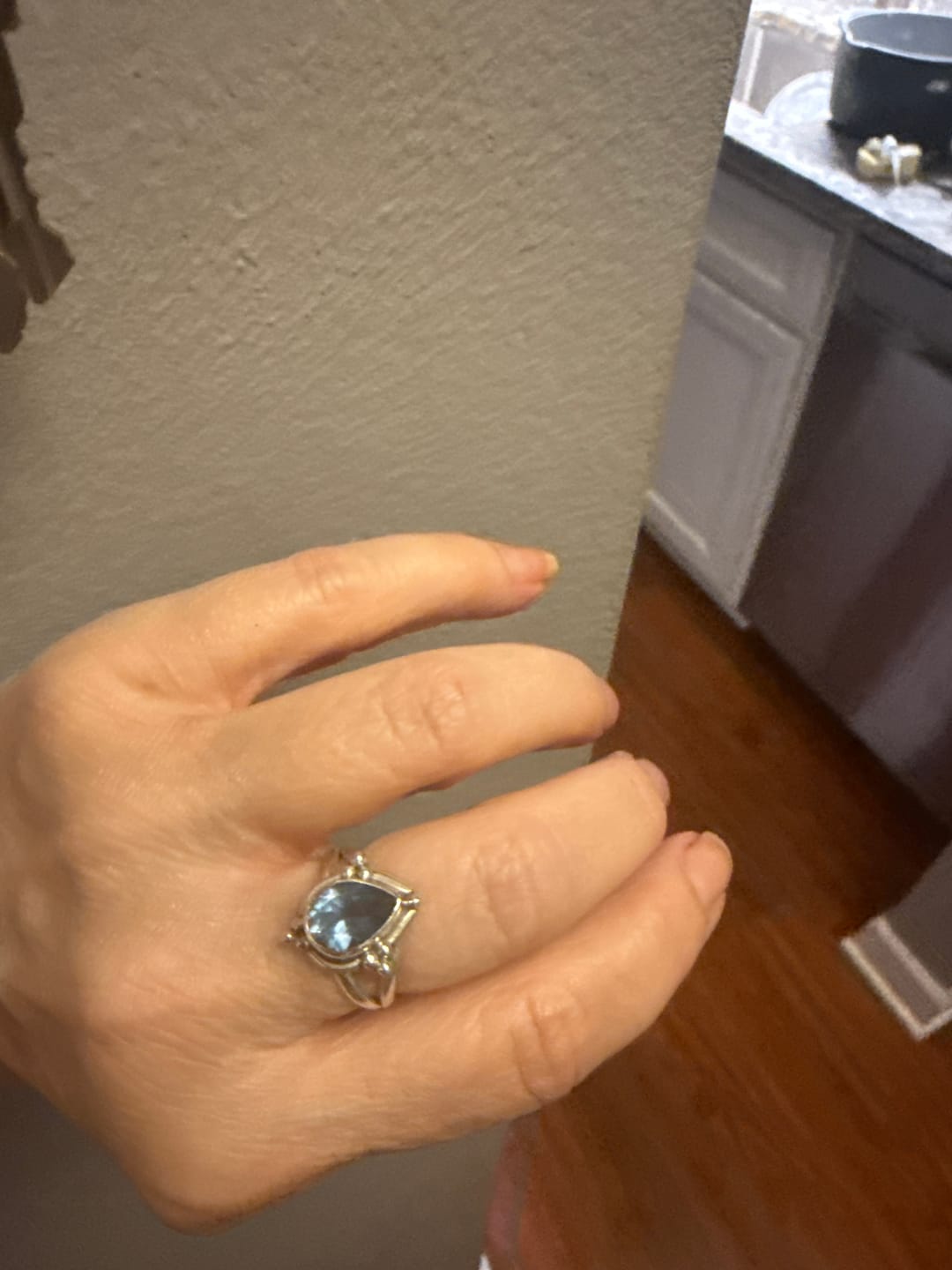 Customer photo review of London Blue Topaz Teardrop Ring