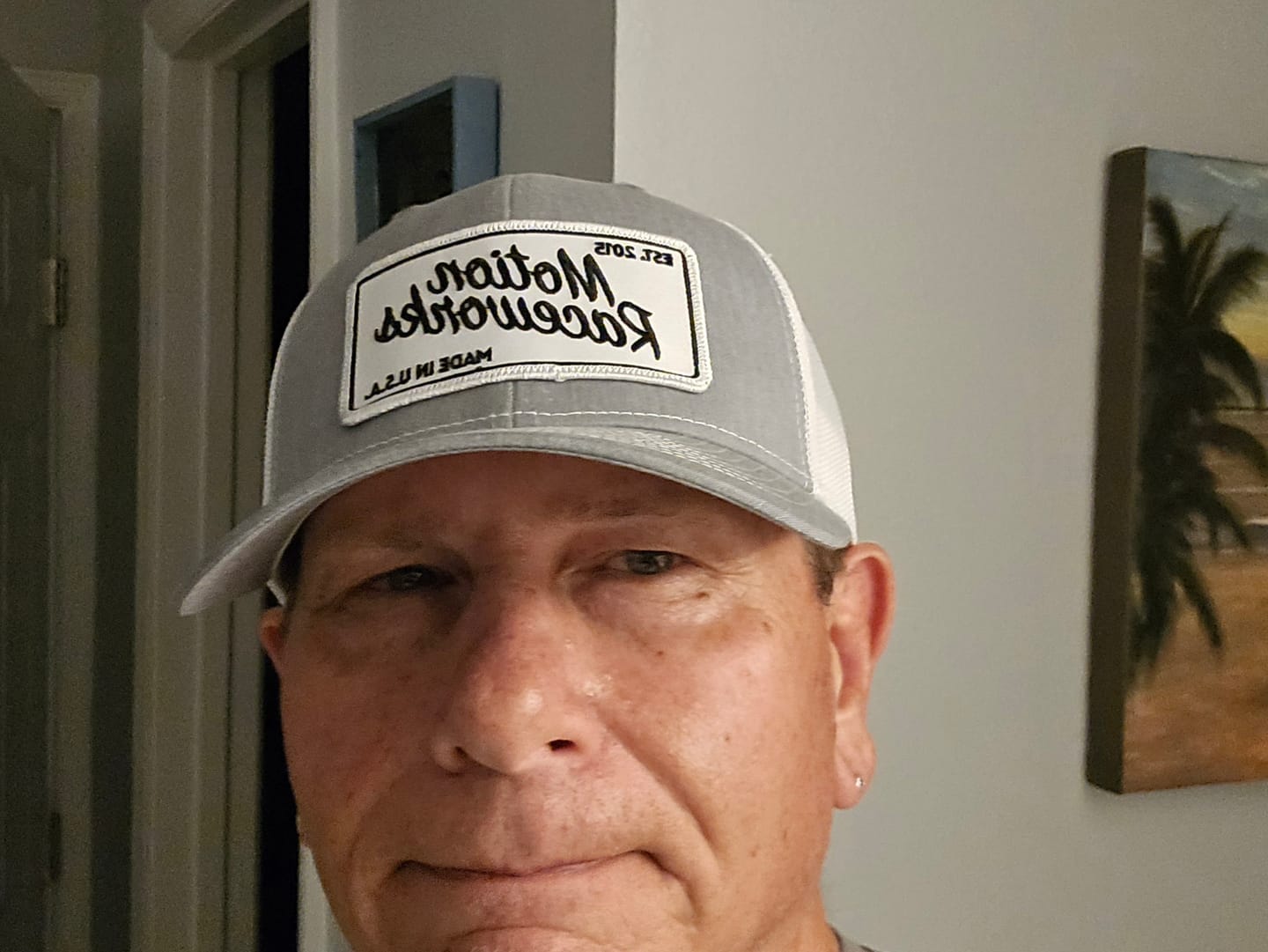 Customer photo review of Motion Heritage Hat Light Gray/White Snapback