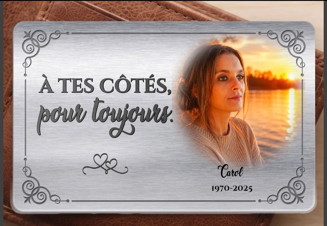 Customer photo review of Toujours à tes côtés - Carte personnalisée pour portefeuille