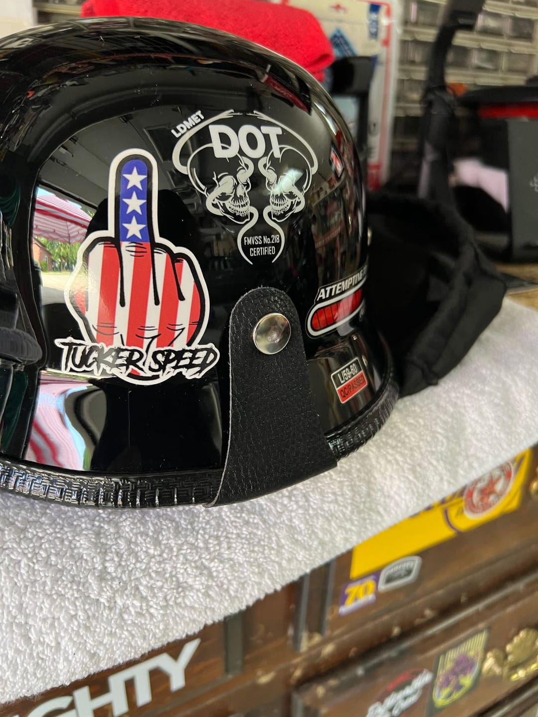 Customer photo review of German Style Mayan Half Helmet - Gloss Black
