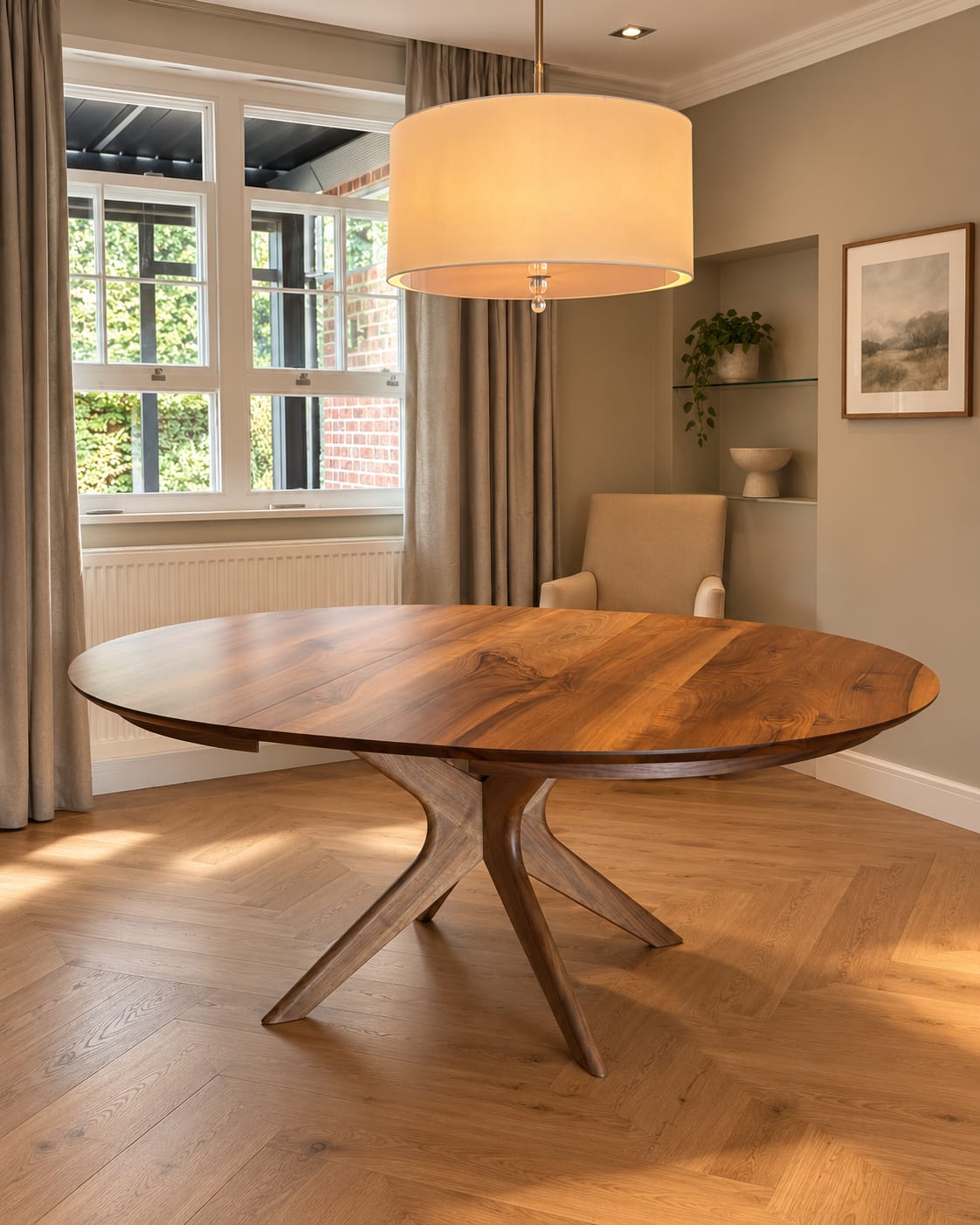 Customer photo review of Bibi Extendable Round Walnut Dining Table