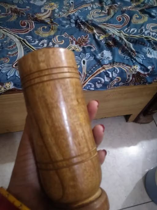 Customer photo review of Vijaysar Wooden Glass (100 ml) for Diabetes & Sugar Control for Daily Wellness
