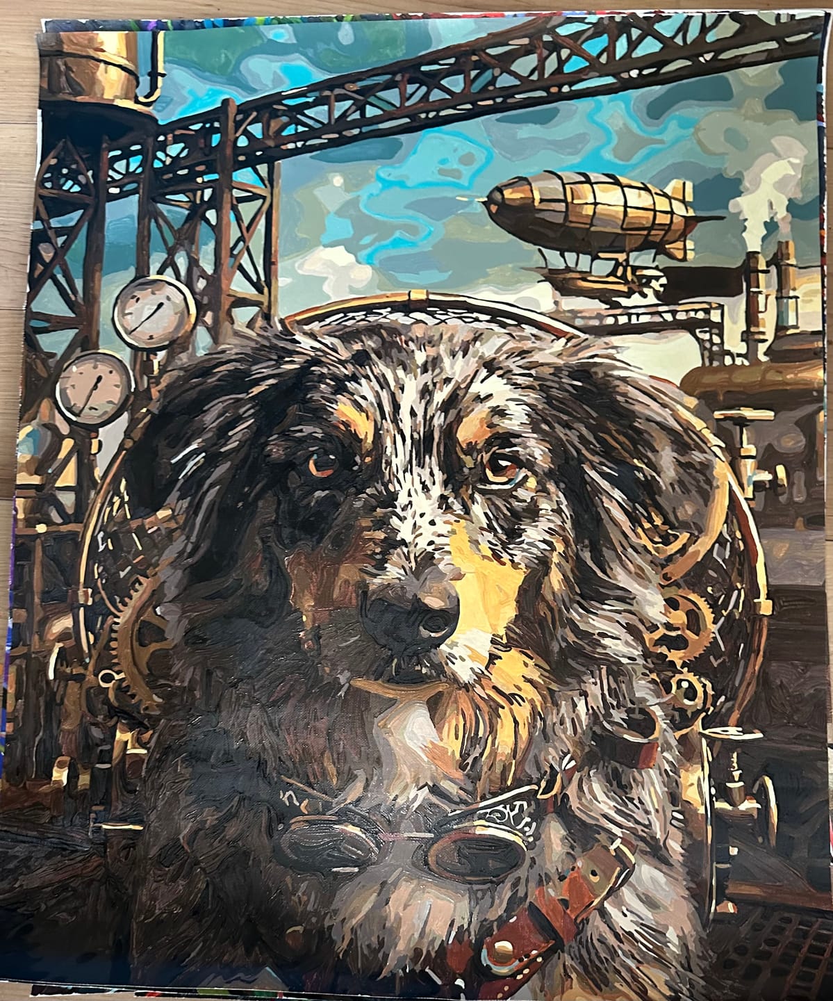 Customer photo review of Custom AI Pet Portrait Paint by Numbers Kit