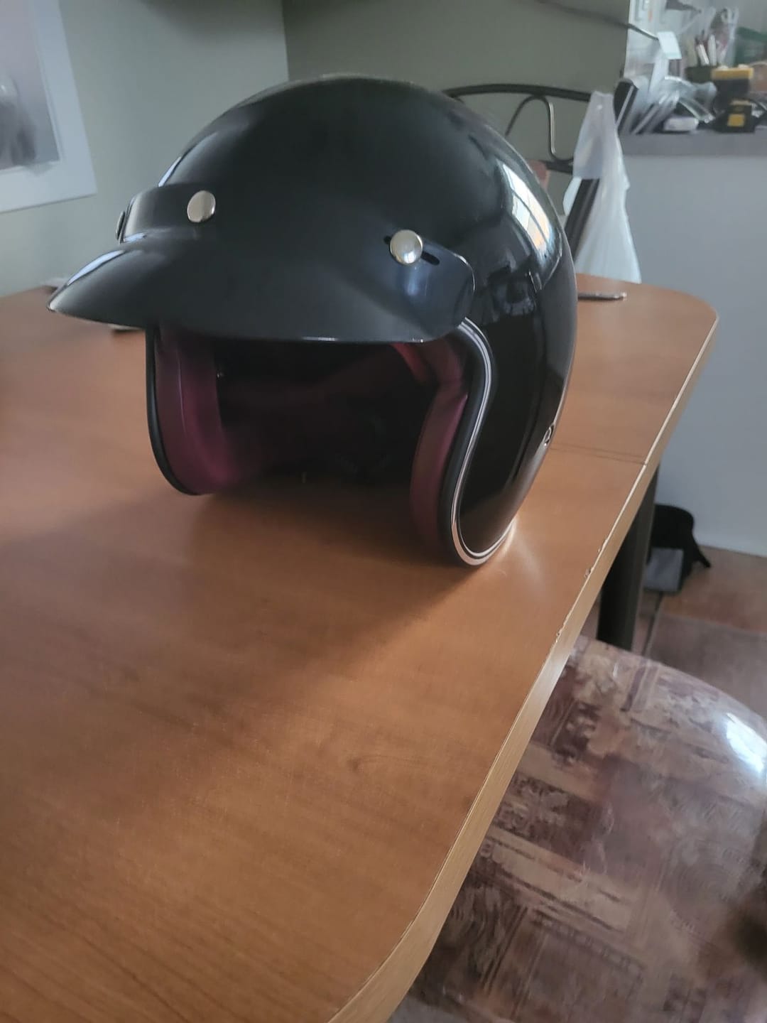 Customer photo review of Vintage Open Face Helmet - Retractable Visor