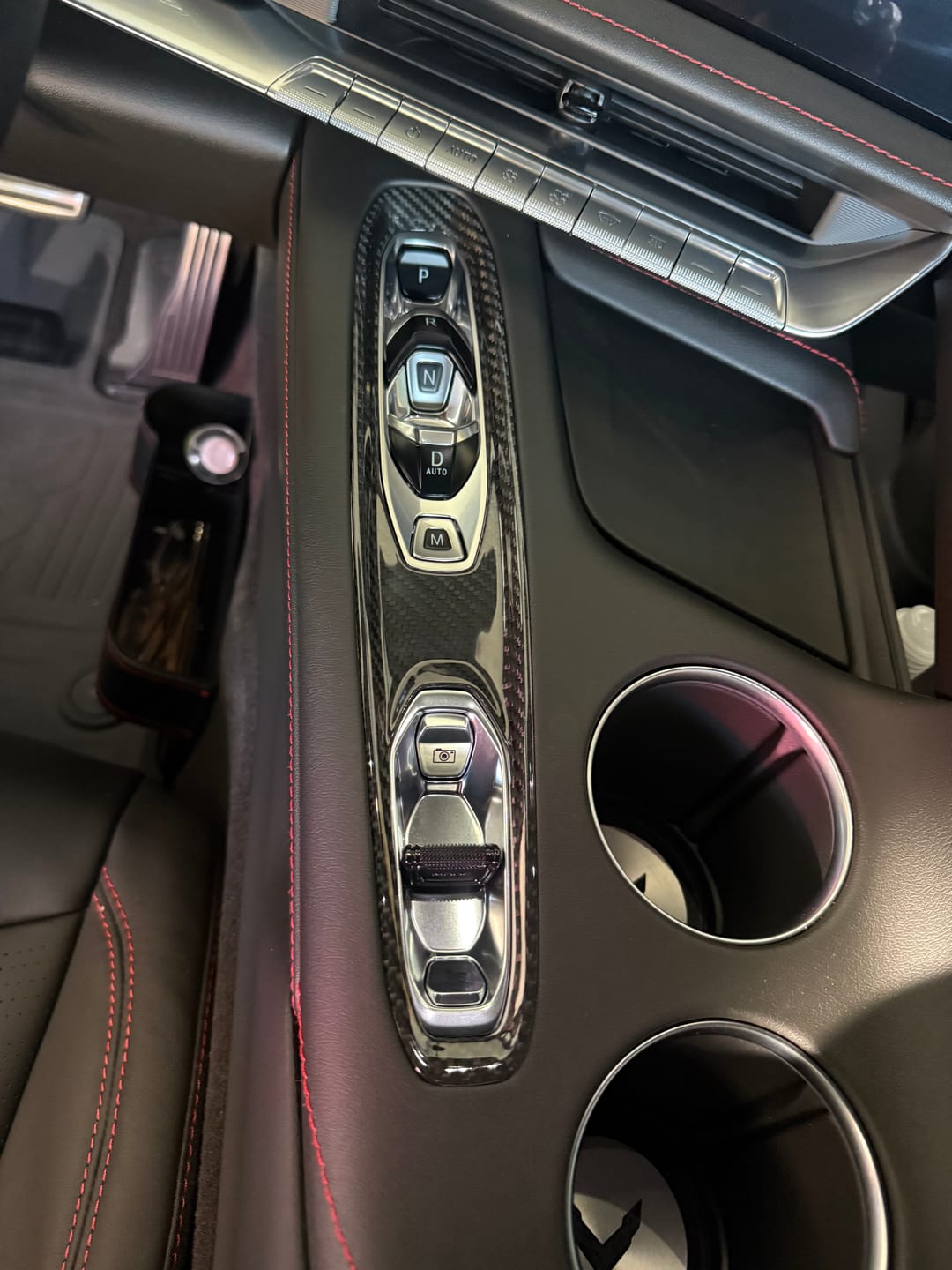 Customer photo review of 2026+ C8 Corvette Real Carbon Fiber Gear & Mode Selector Trim Cover | Interior Upgrade