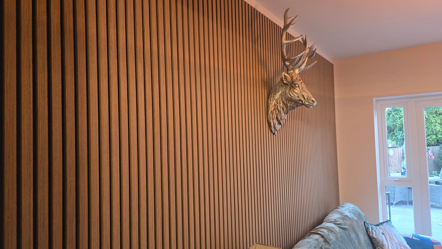 Customer photo review of Natural Oak Acoustic Wall Panel