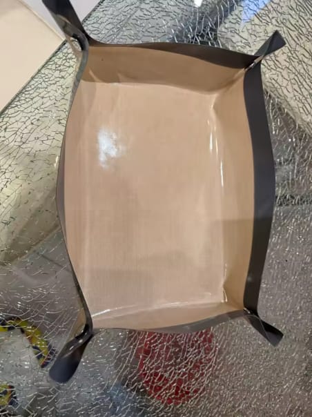 Customer photo review of Leakproof Baking Mat That Snaps Into a Tray