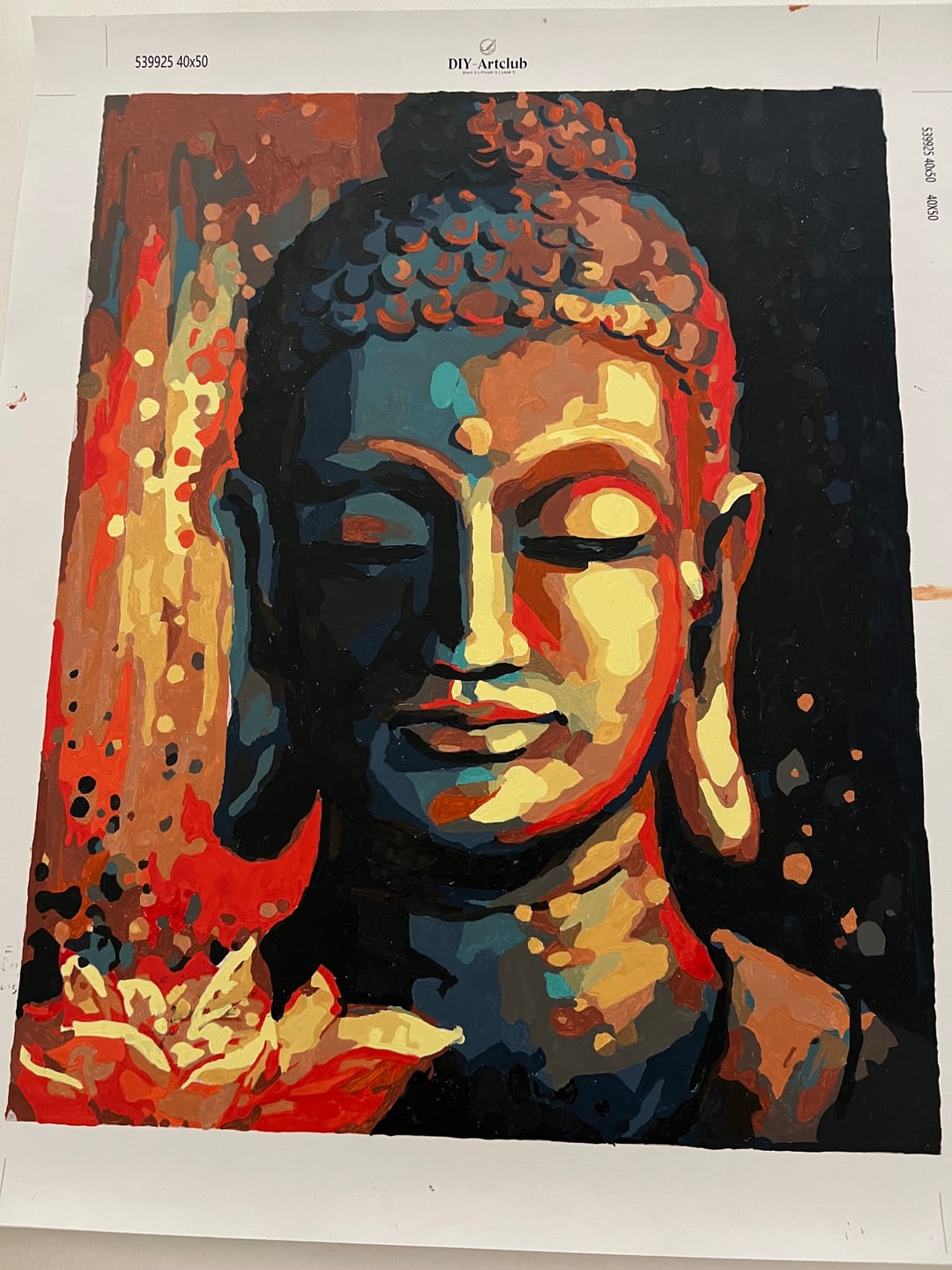 Customer photo review of Buddha with a Flower | Painting by Numbers