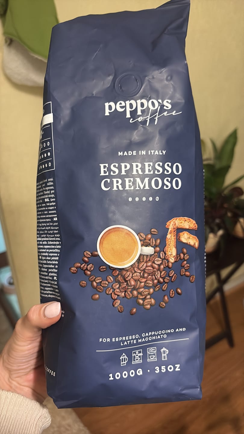 Customer photo review of Peppo's Espresso Cremoso 1kg Grano Entero