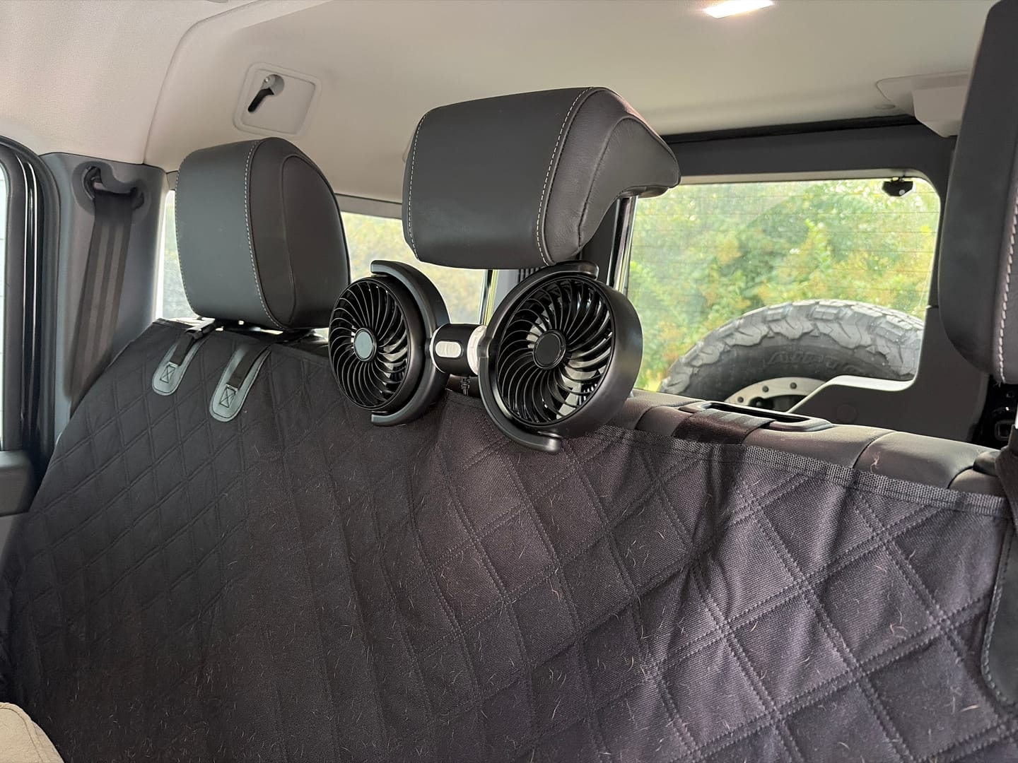 Customer photo review of NEW Adjustable Backseat Dual Cooling Fans (Compatible with USB-A plug Only)