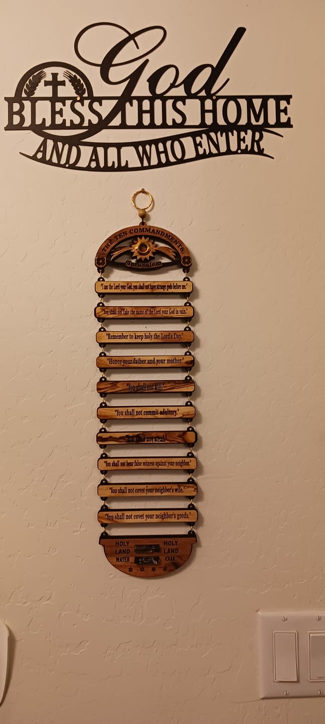 Customer photo review of Ten Commandments Wall Hanging from the Holy Land