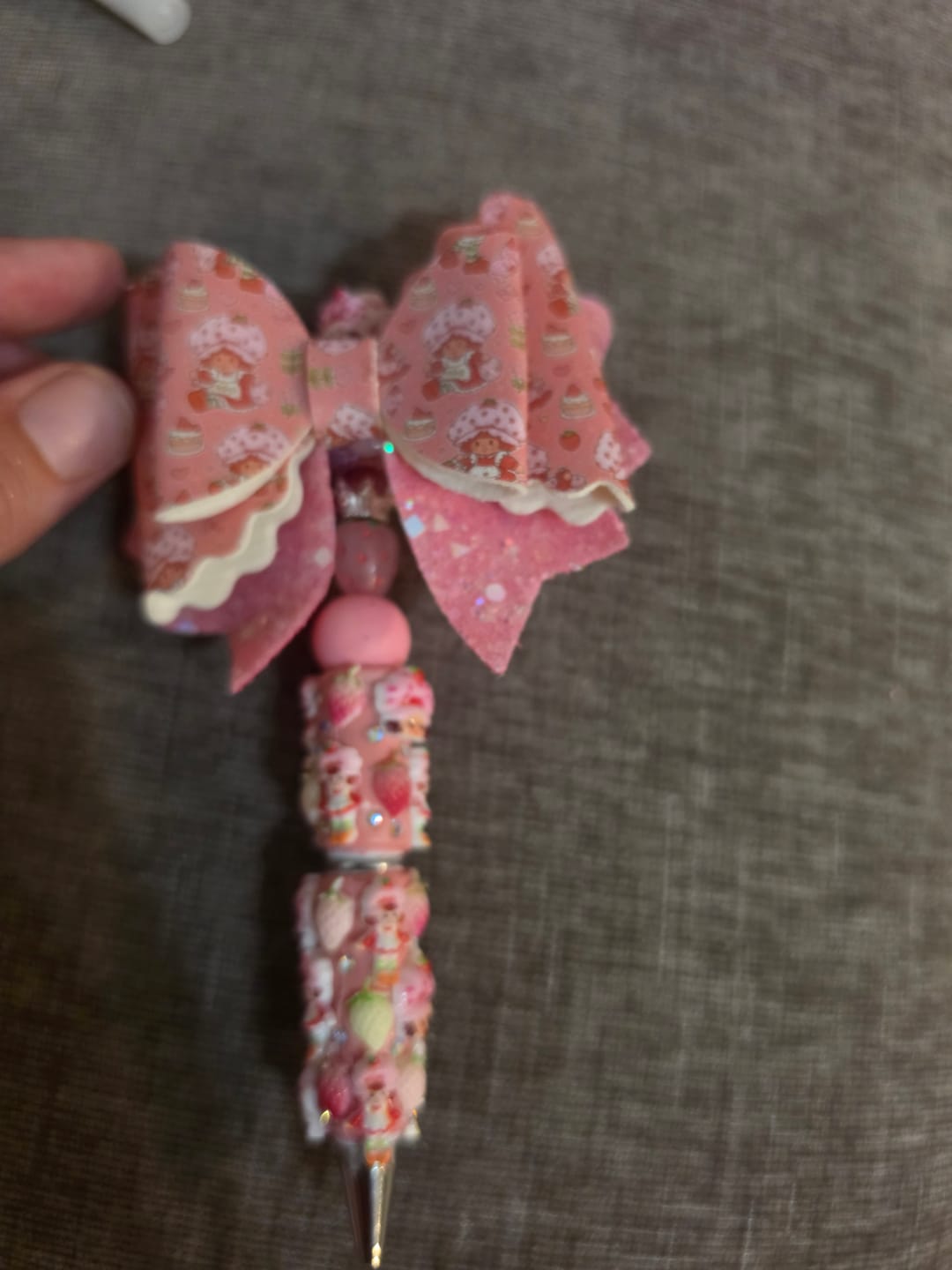 Customer photo review of Strawberry Dessert Cartoon Doll Beadable Pens Wholesale, Matches All Focal Beads & Pen Toppers