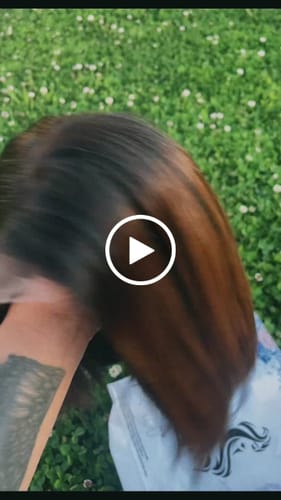 Customer video review of Vietnamese Super Double Drawn Bone Straight Hand Made 2x6 Closure 10" Ombre Chocolate Brown Wig