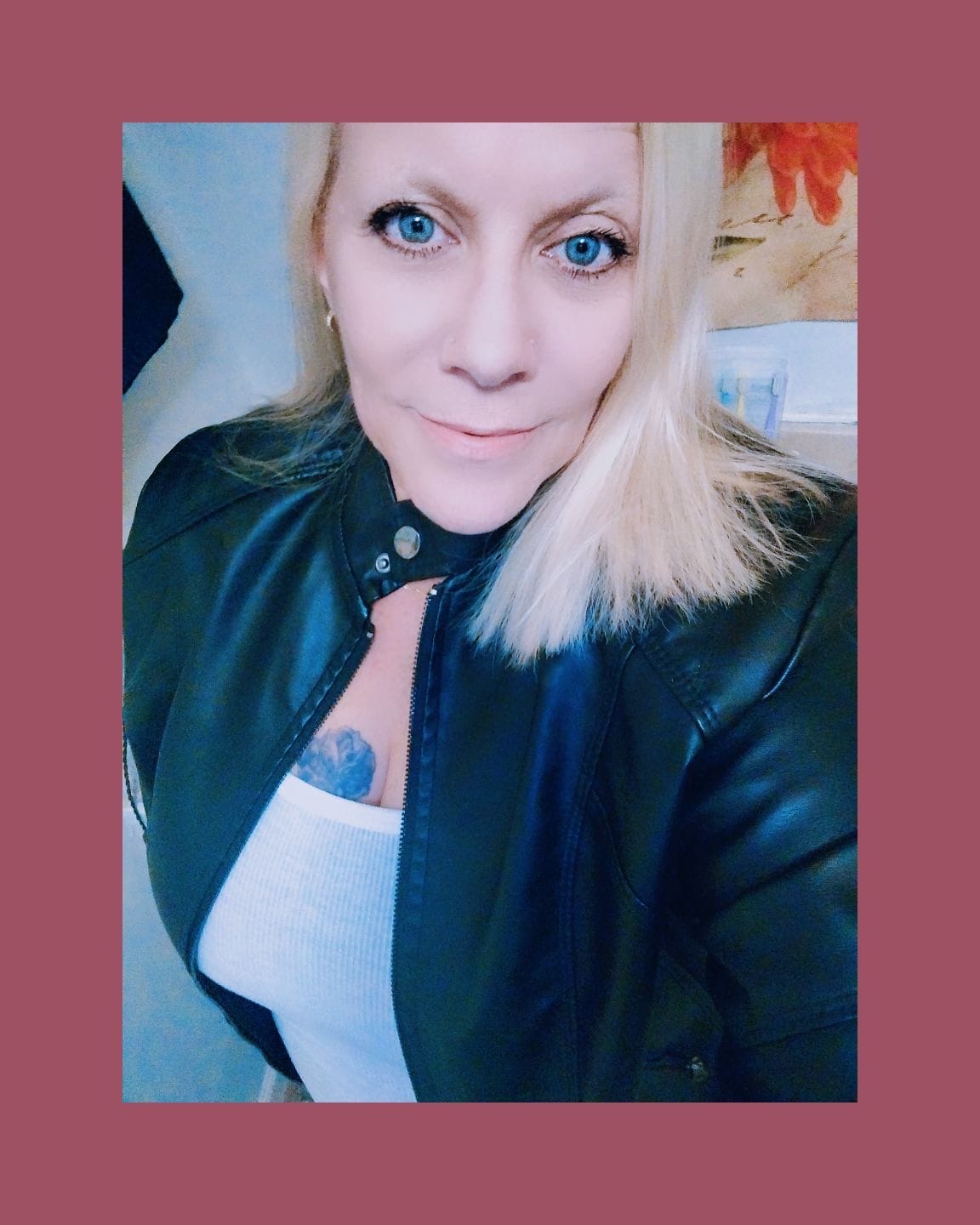 Customer photo review of Women's Chopper Biker Leather Jacket