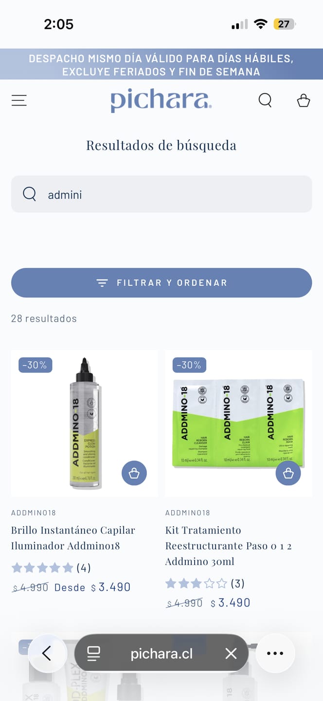Customer photo review of Brillo Instantáneo Capilar Iluminador Addmino18
