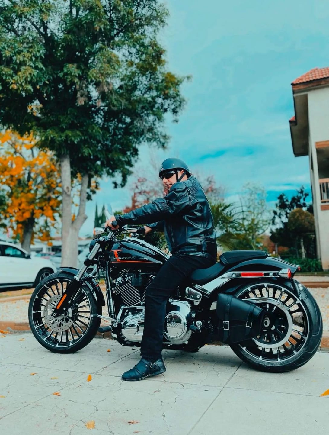 Customer photo review of Otto's Leather Motorcycle Biker Boots